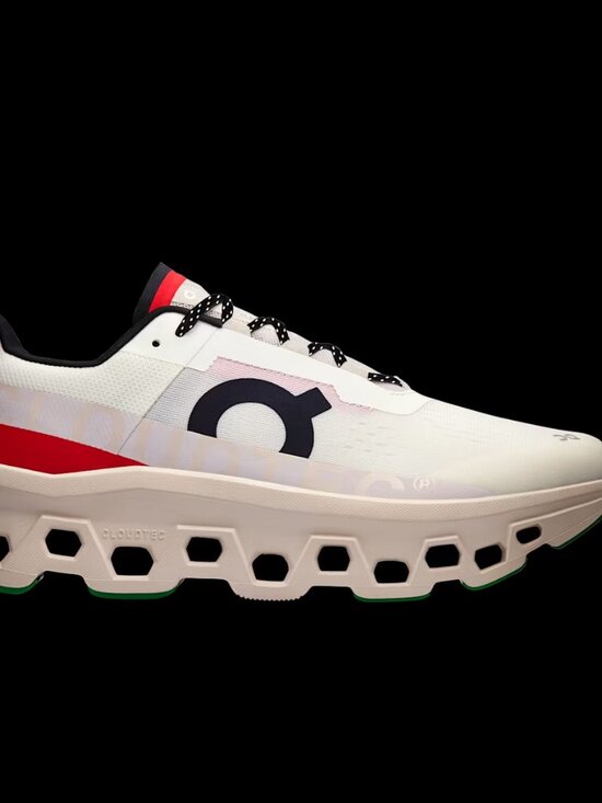 On Running Men\'s Ivory Silver Cloudmonster 2 High Cushioned Running Shoes 11.5